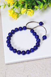 Lapis Mala Beads Adjustable Bracelet