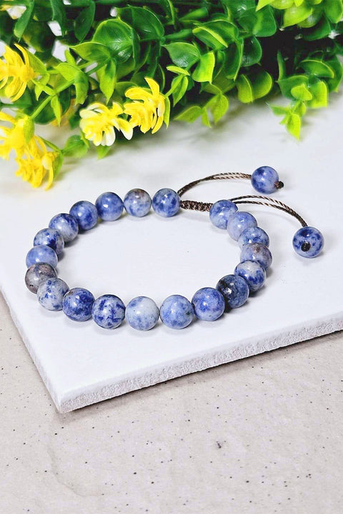 Lapis Mala Beads Adjustable Bracelet