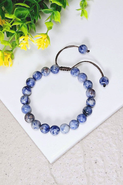 Lapis Mala Beads Adjustable Bracelet