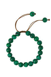 Malachite Mala Beads Adjustable Bracelet