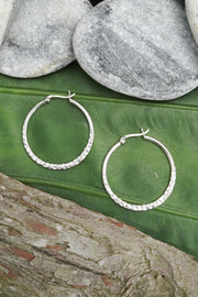 1.5" Dia. Hammered Hoop Earrings - SF