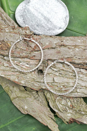 1.5" Dia. Patterned Hoop Earrings - SF