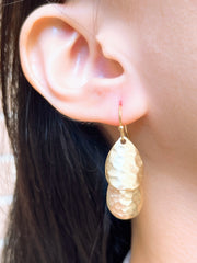 Hammered Disc Freeform Earrings - GF