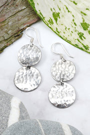 Hammered Discs Drop Earrings - SF