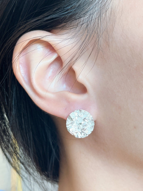 Hammered Disc Post Earrings - SF