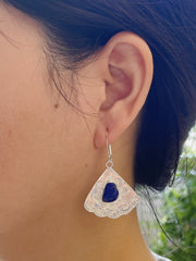 Lapis Fan Drop Earrings - SF