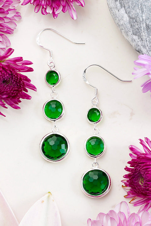 Emerald Crystal Stephanie Earrings - SF