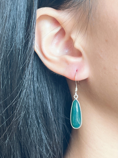 Green Onyx Drop Earrings - SF