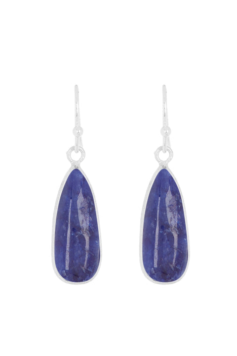 Sterling Silver & Sapphire Drop Earrings - SS