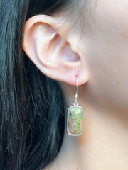 Unakite Rectangle Drop Earrings - SF