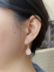 Rose Quartz Teardrop Earrings - SF