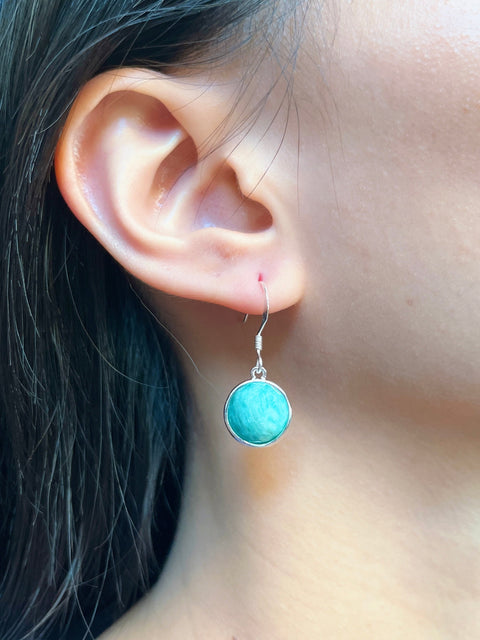 Amazonite Round Earrings - SF