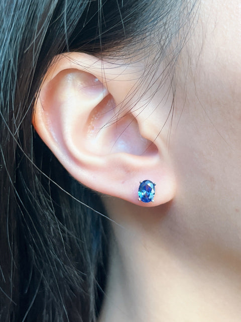 London Blue CZ Post Earrings - SF