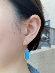 Blue Cat's Eye Drop Earrings - SF