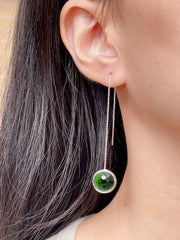 Emerald Crystal Threader Earrings - SF