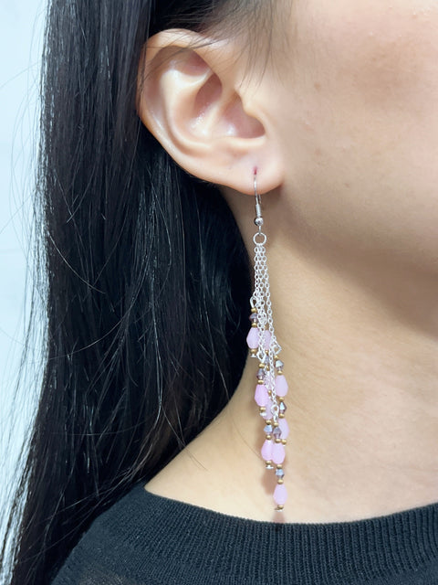 Lavender Crystal Waterfall Earrings - SF