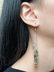 Mixed Jasper Crystal Drop Earrings - SF