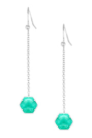 Amazonite Hexagon Drop Earrings - SF