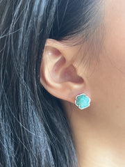 Amazonite Hexagon Post Earrings - SF