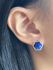 Lapis Hexagon Post Earrings - SF