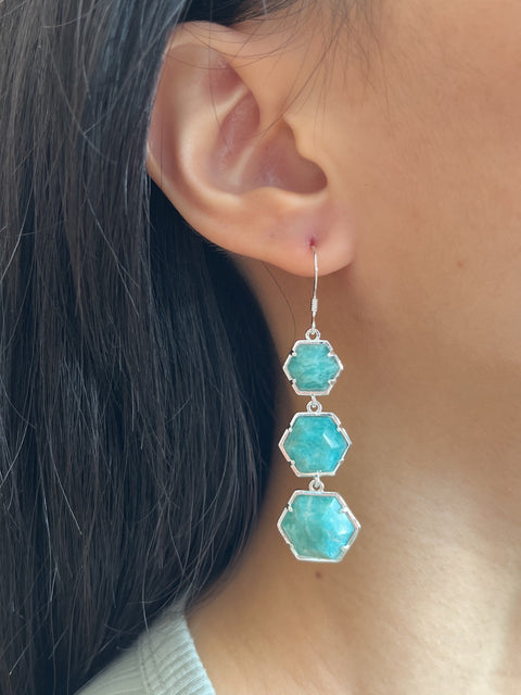 Amazonite Statement Earrings - SF