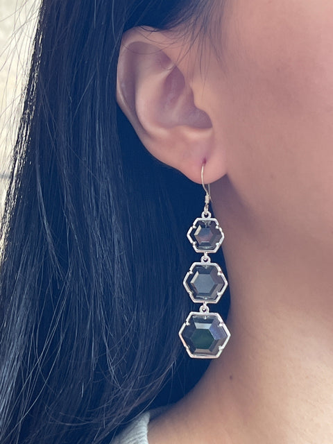 Hematite Statement Earrings - SF