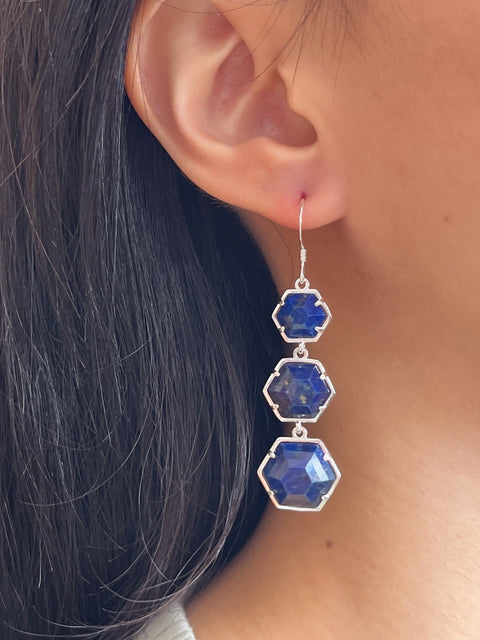 Lapis Statement Earrings - SF