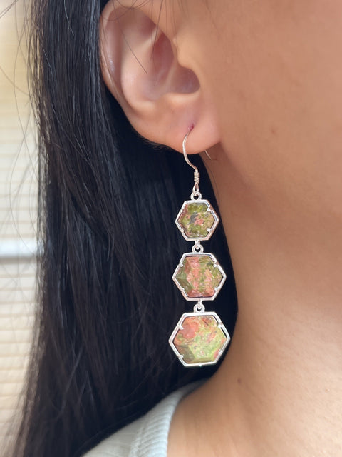 Unakite Statement Earrings - SF