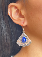 Lapis Vintage Fan Earrings - SF