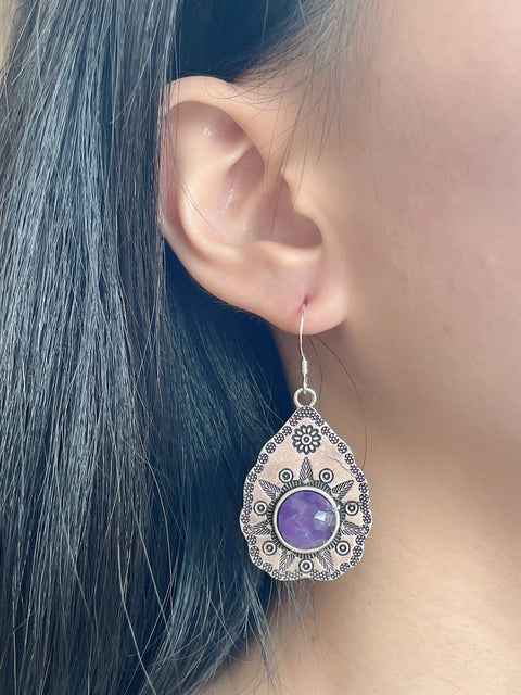 Amethyst Vintage Drop Earrings - SF