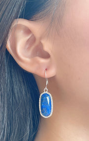 Lapis Halo Drop Earrings - SF