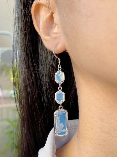 Moonstone Crystal Drop Earrings - SF