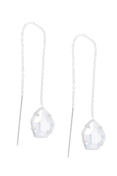 Moonstone Crystal Threader Earrings - SF