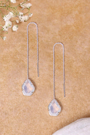 Moonstone Crystal Threader Earrings - SF