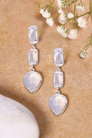 Moonstone Crystal Post Earrings - SF