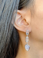 Moonstone Crystal Post Earrings - SF