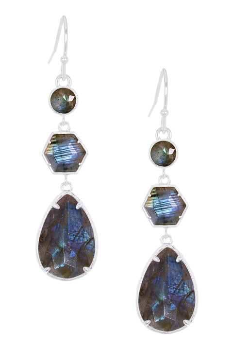 Labradorite Statement Earrings - SF