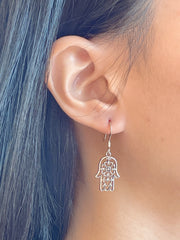 Hamsa Drop Earrings - SF