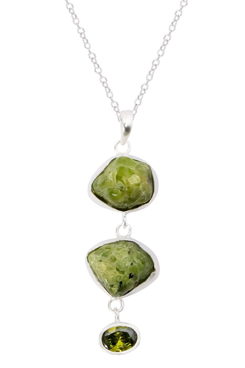 Sterling Silver & Peridot Pendant Necklace - SS