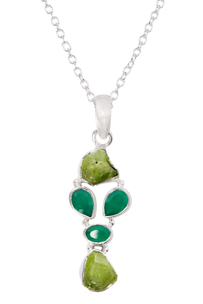 Sterling Silver & Peridot Pendant Necklace - SS