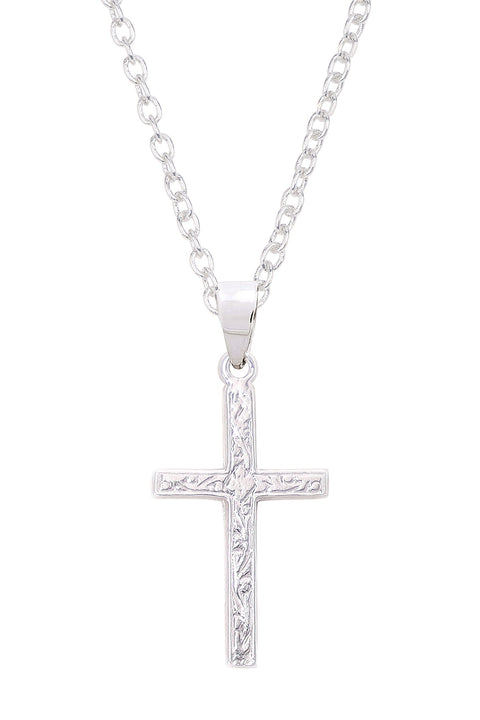 Sterling Silver Cross Pendant Necklace - SF