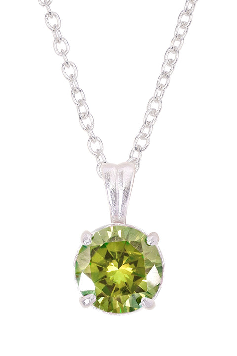 Sterling Silver & CZ Pendant Necklace - SF