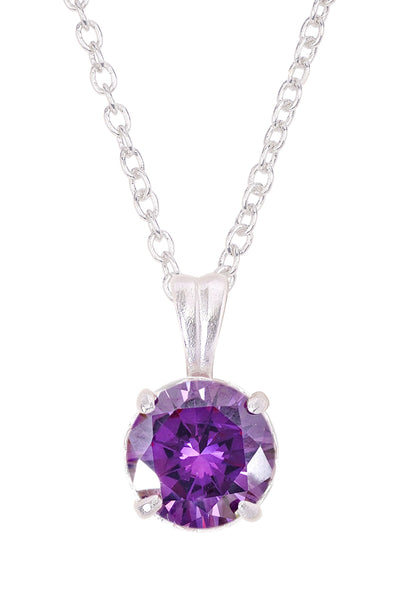 Sterling Silver & CZ Pendant Necklace - SF