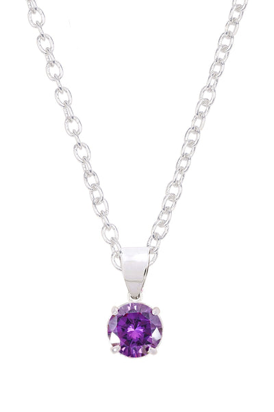 Sterling Silver & CZ Charm Necklace - SF