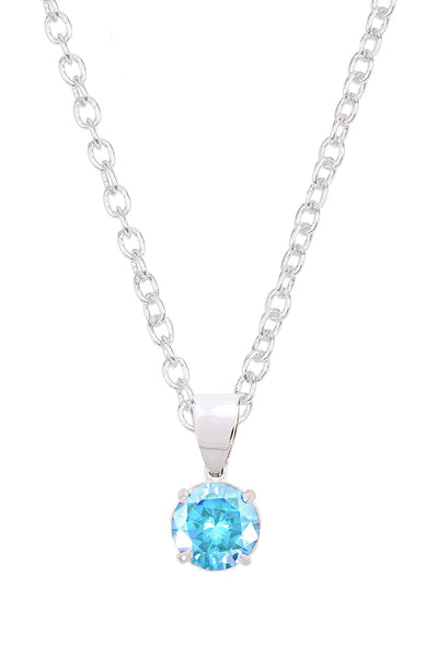 Sterling Silver & CZ Charm Necklace - SF