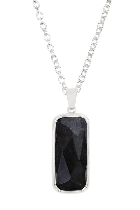 Hematite Rectangle Pendant Necklace - SF