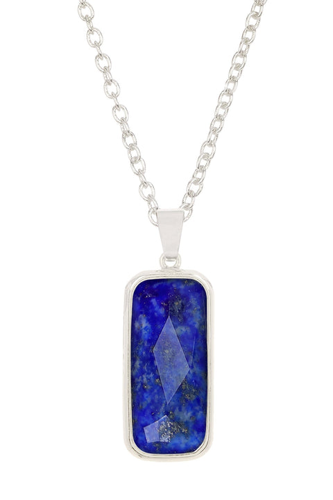 Lapis Rectangle Pendant Necklace - SF