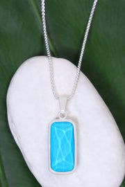 Turquoise Quartz Rectangle Necklace - SF