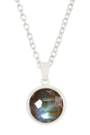 Labradorite Round Pendant Necklace - SF