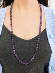 Amethyst Fancy Cut Beads Necklace - SF